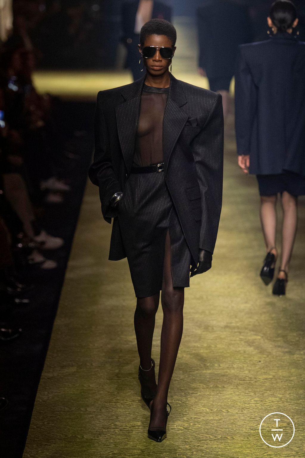 Fashion Week Paris Fall/Winter 2023 look 4 from the Saint Laurent collection womenswear
