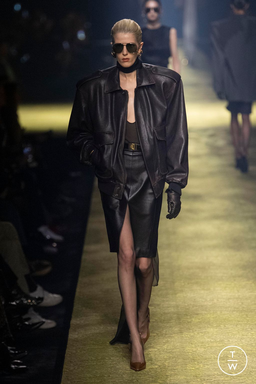 Fashion Week Paris Fall/Winter 2023 look 12 from the Saint Laurent collection womenswear