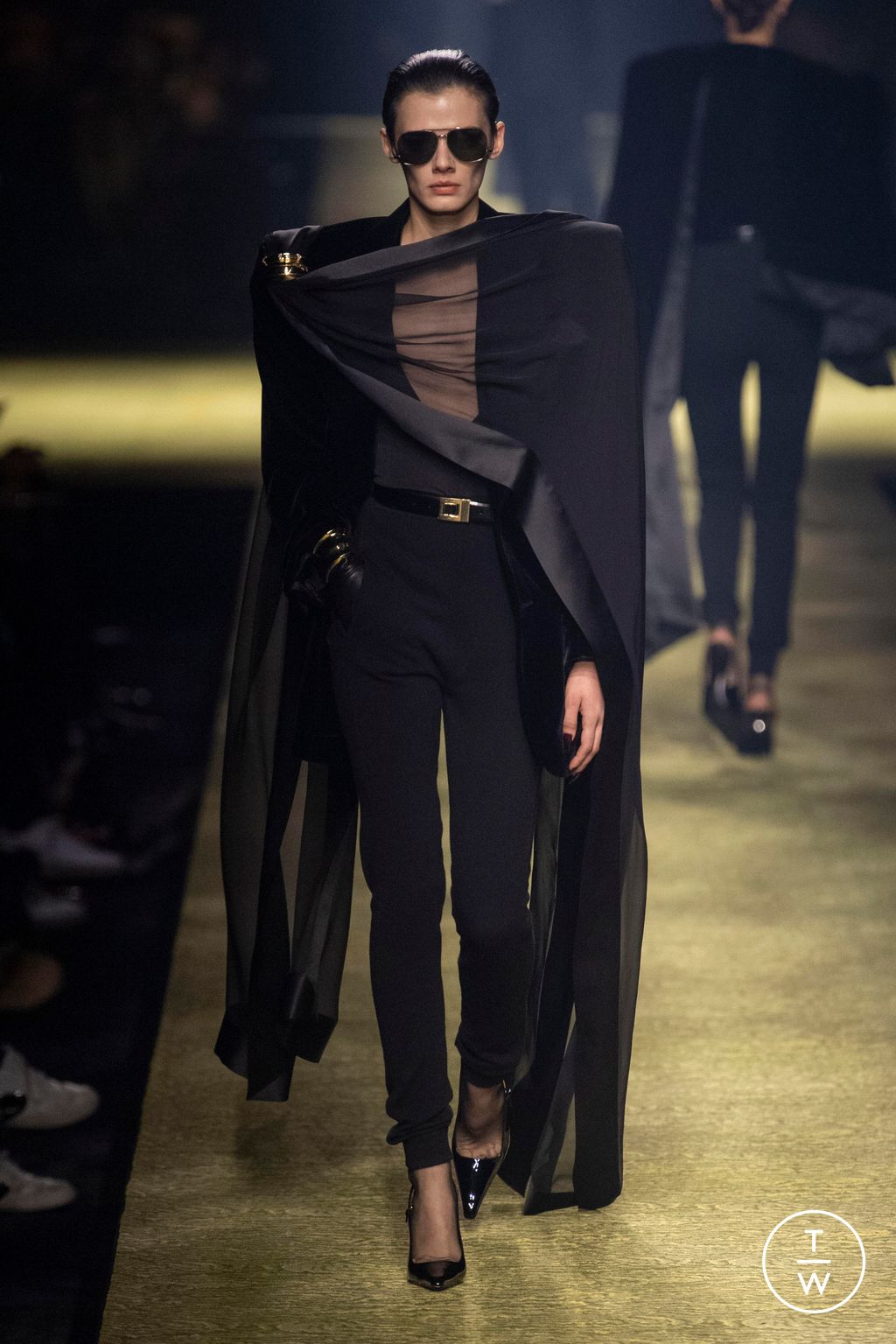 Fashion Week Paris Fall/Winter 2023 look 50 from the Saint Laurent collection womenswear