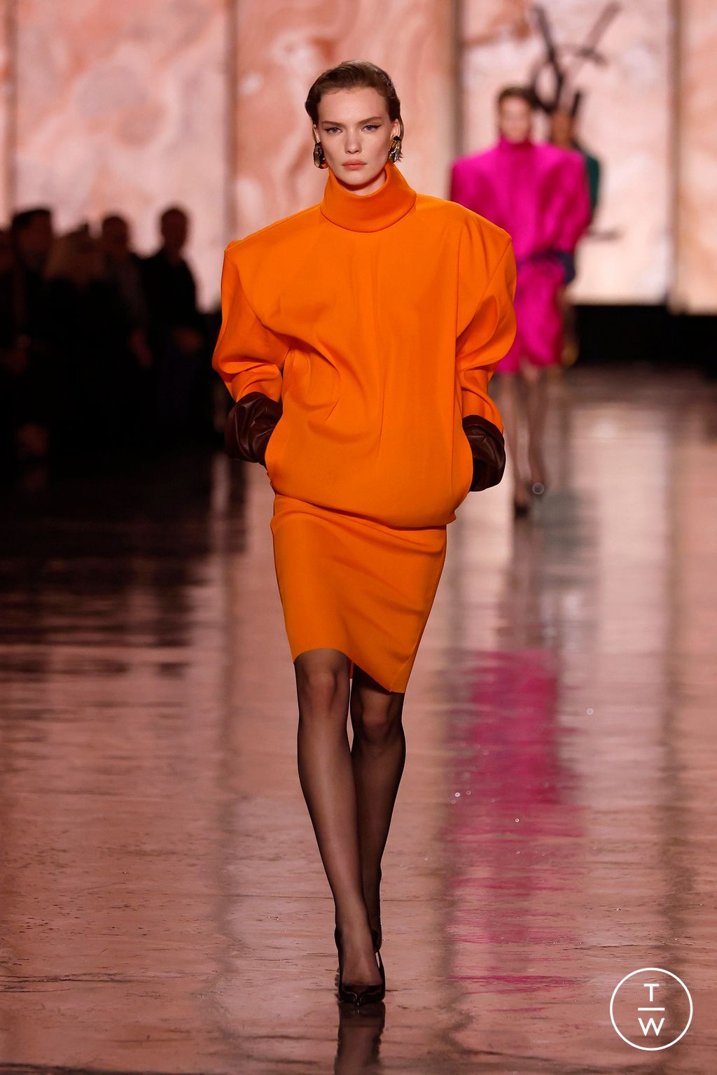 Fashion Week Paris Fall/Winter 2025 look 2 from the Saint Laurent collection womenswear