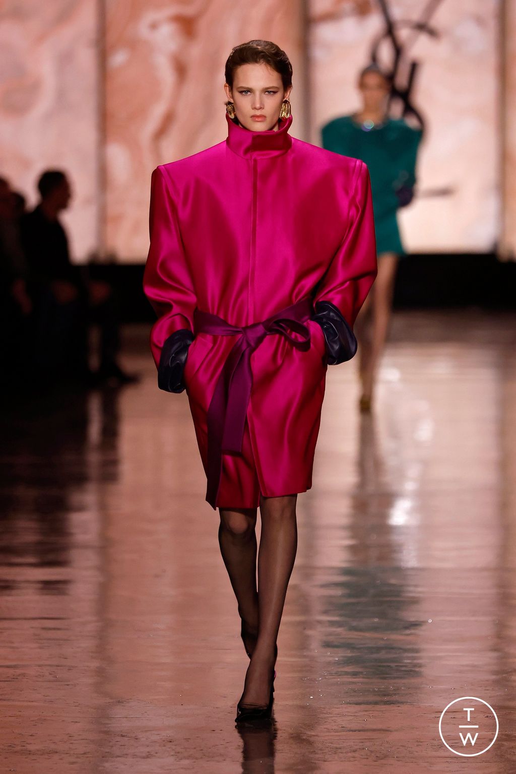 Fashion Week Paris Fall/Winter 2025 look 3 from the Saint Laurent collection womenswear