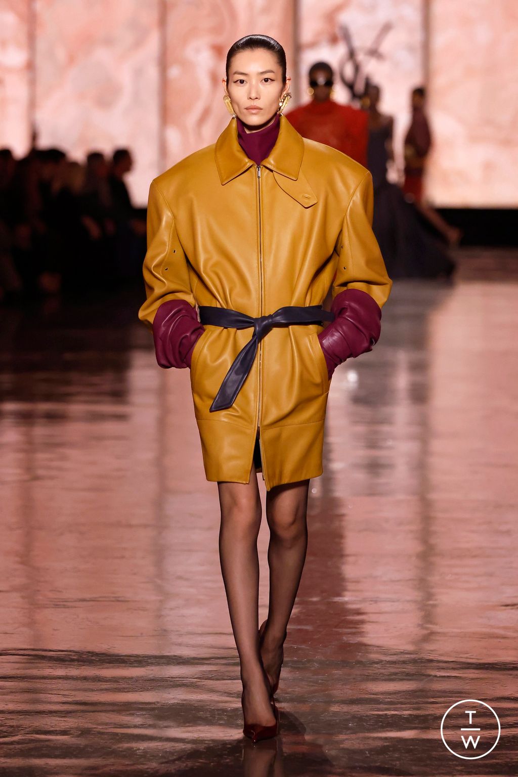 Fashion Week Paris Fall/Winter 2025 look 35 from the Saint Laurent collection 女装