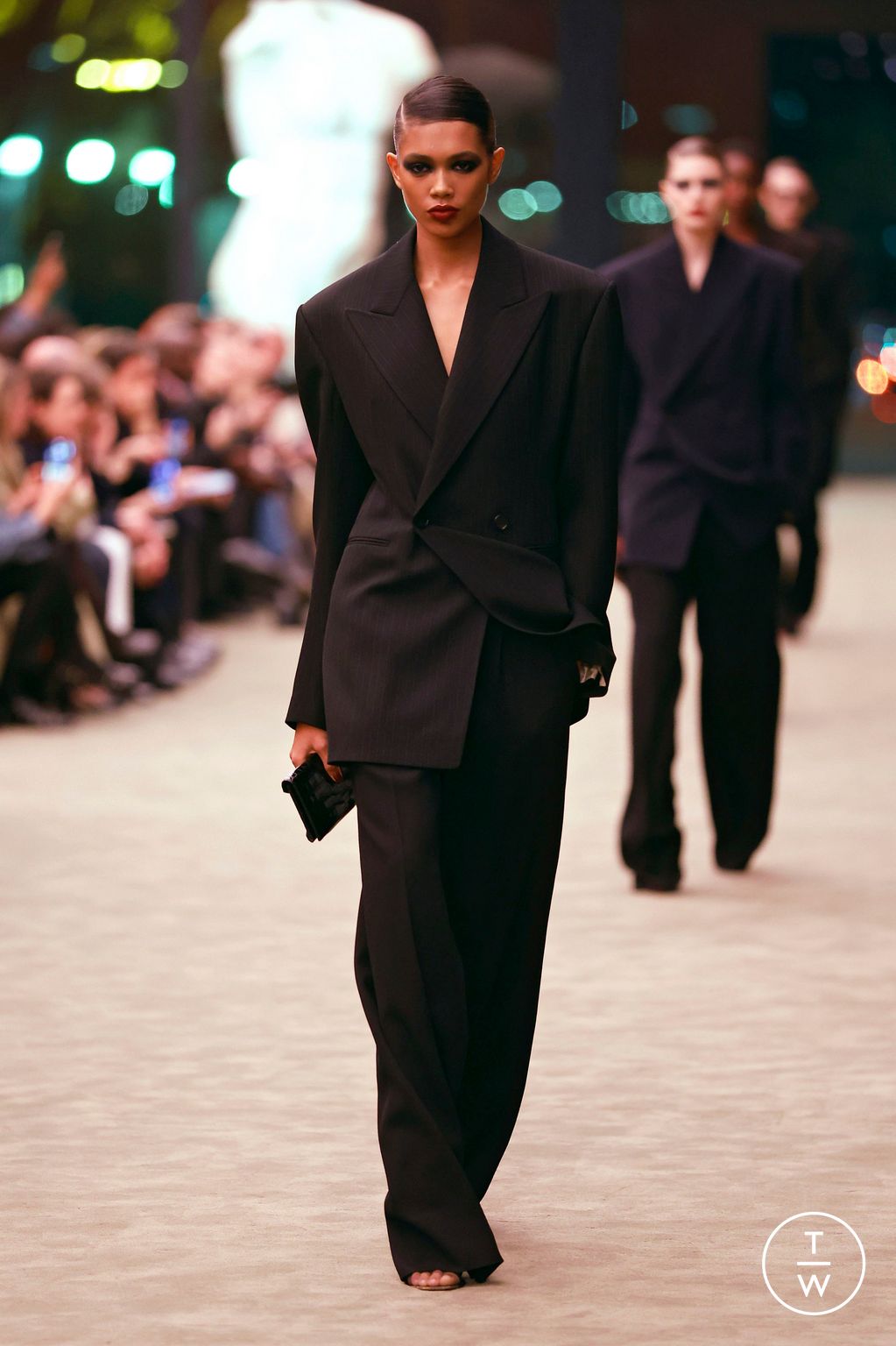 Fashion Week Paris Fall/Winter 2026 look 1 from the Saint Laurent collection womenswear