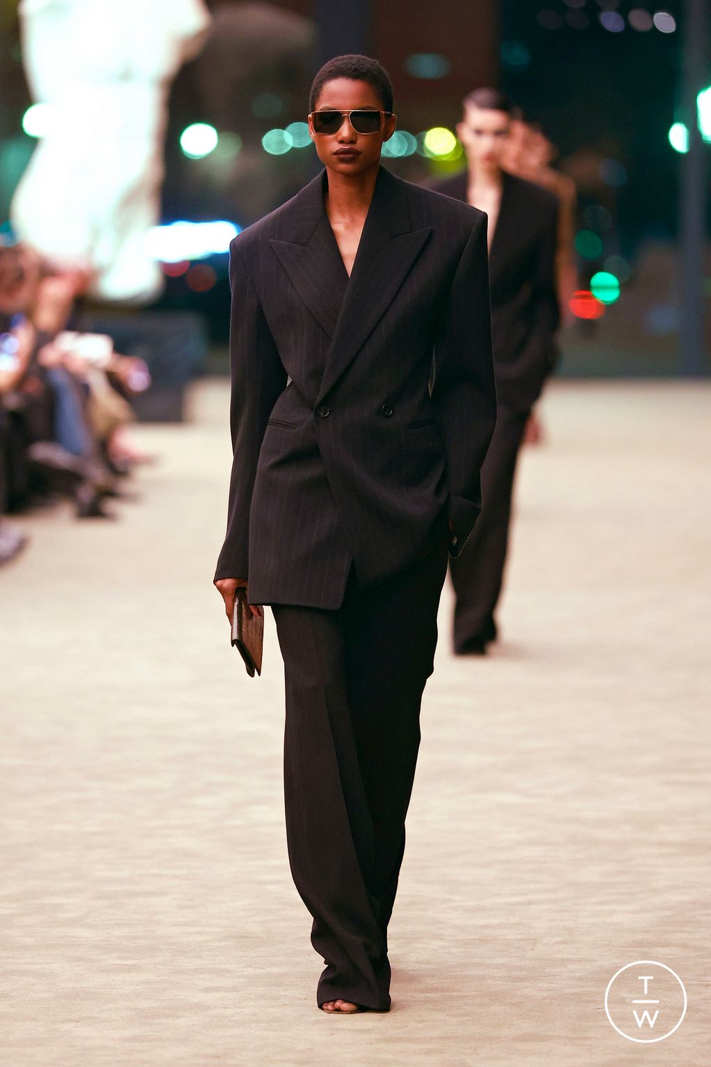 Fashion Week Paris Fall/Winter 2026 look 7 from the Saint Laurent collection 女装