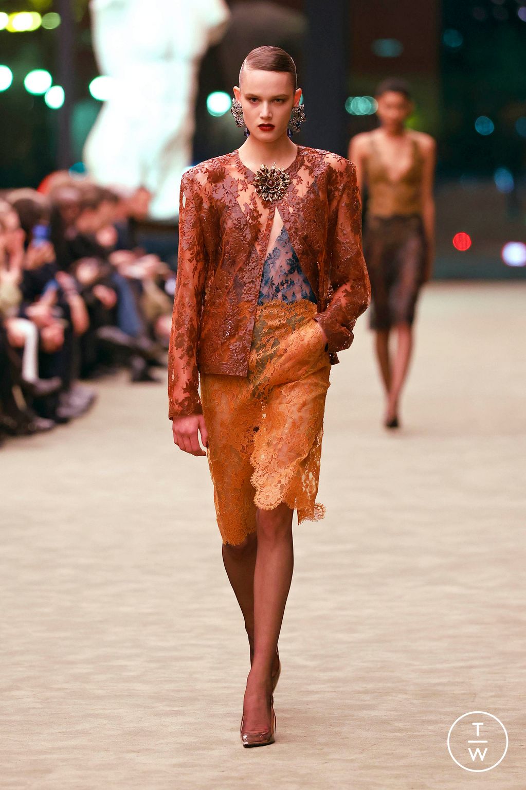 Fashion Week Paris Fall/Winter 2026 look 12 from the Saint Laurent collection womenswear