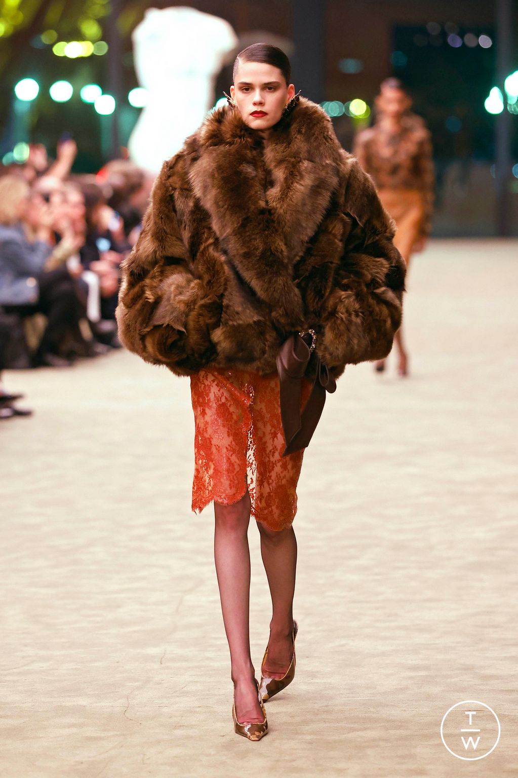 Fashion Week Paris Fall/Winter 2026 look 18 from the Saint Laurent collection womenswear