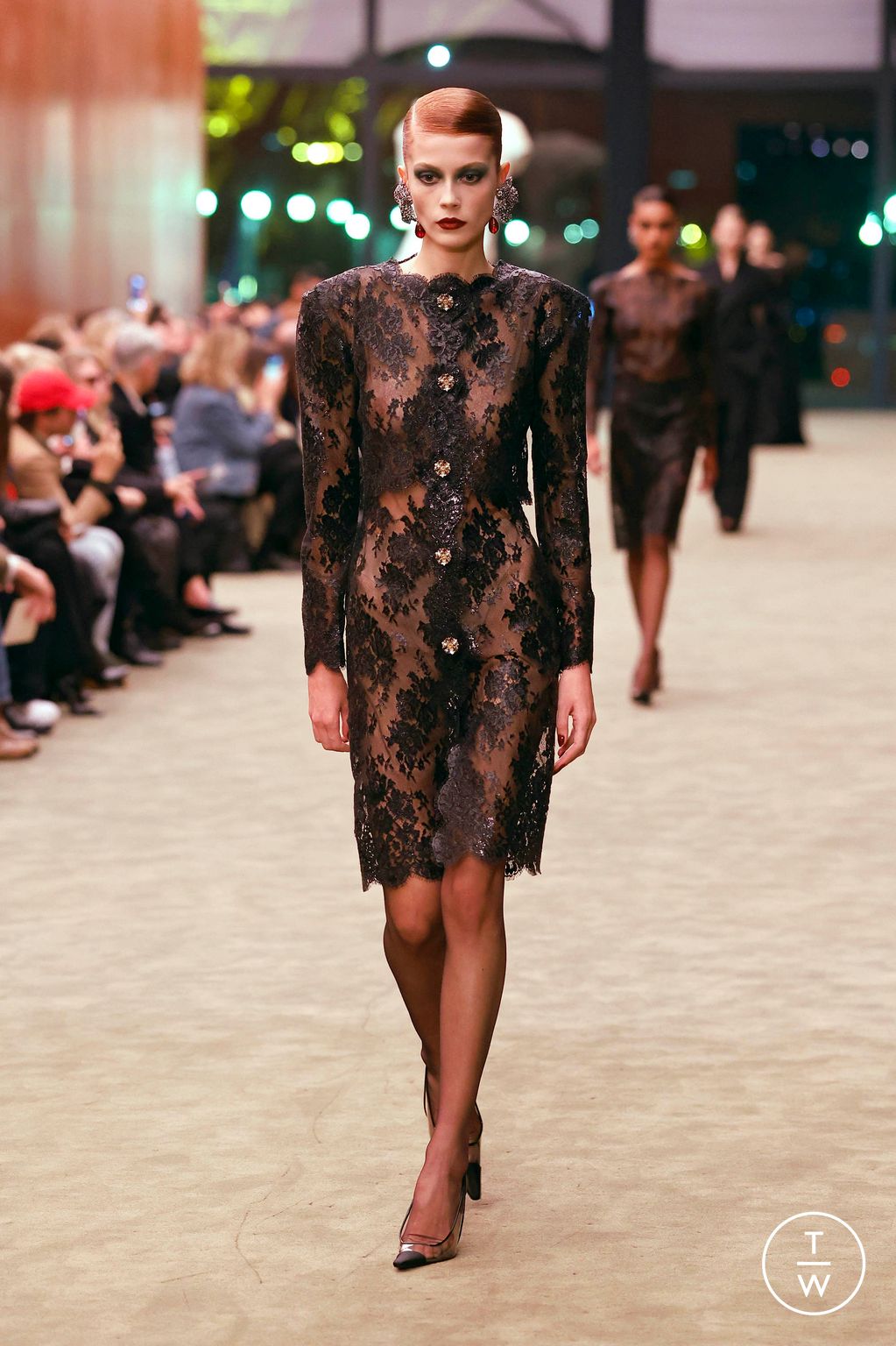 Fashion Week Paris Fall/Winter 2026 look 34 from the Saint Laurent collection womenswear