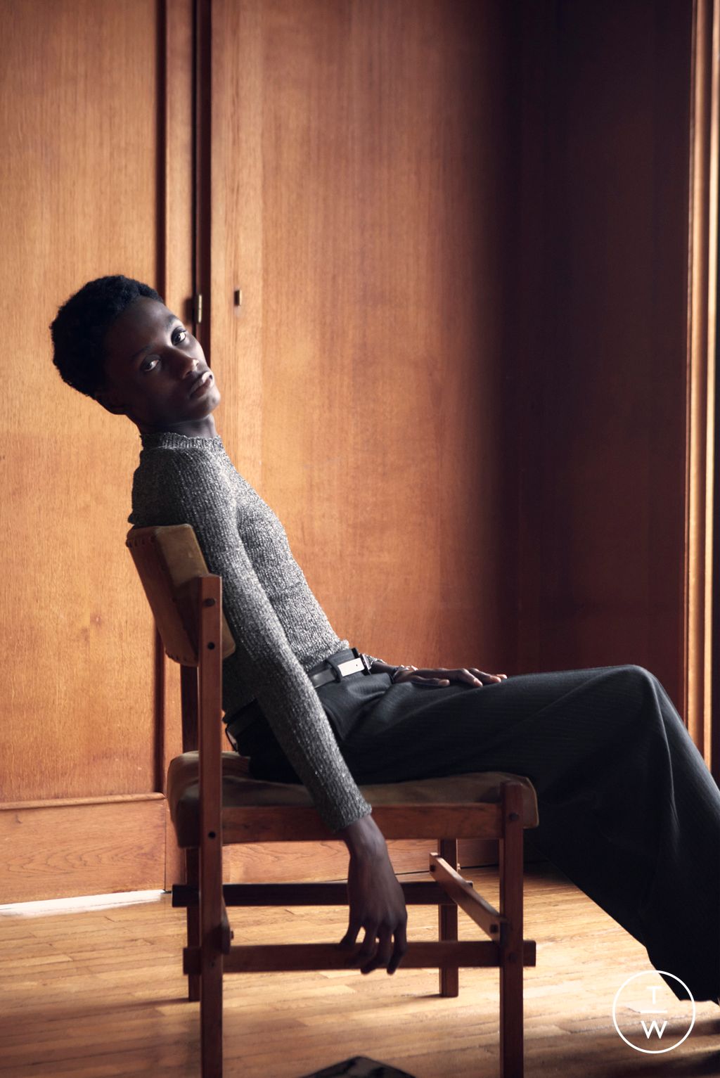 Fashion Week Paris Pre-Fall 2022 look 74 from the Saint Laurent collection menswear