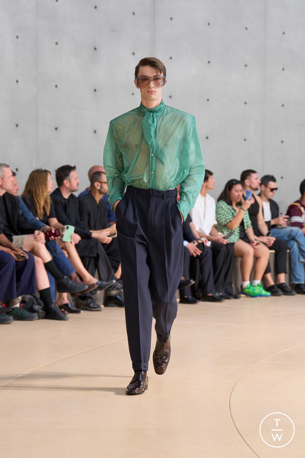 Fashion Week Paris Spring/Summer 2026 look 15 from the Saint Laurent collection menswear