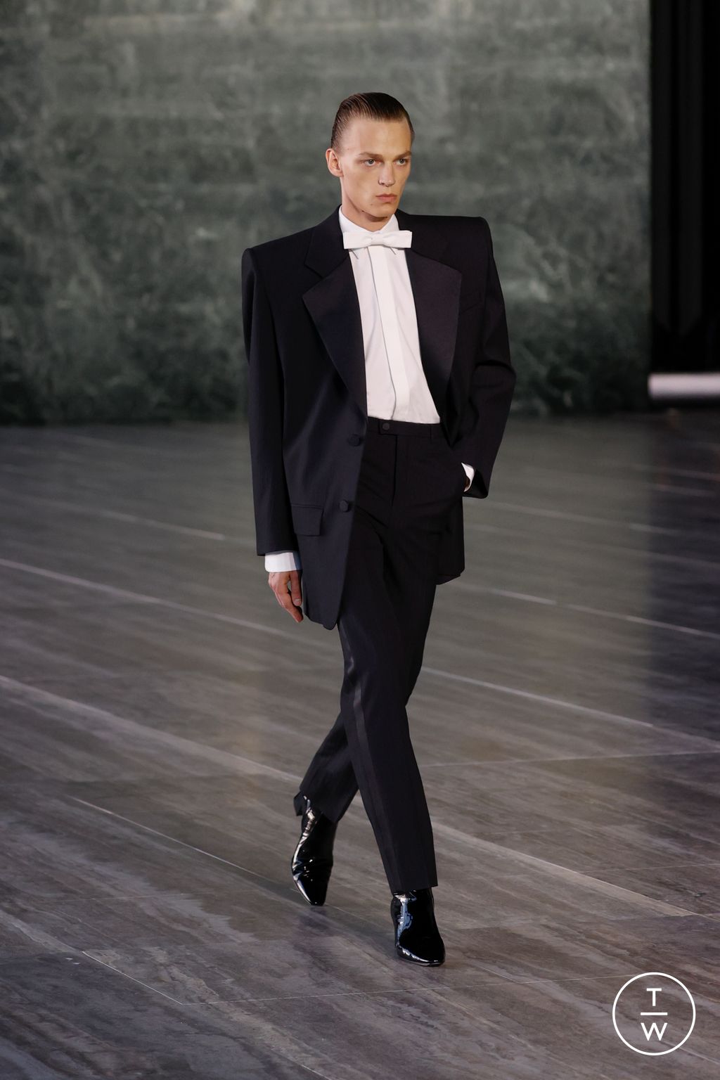 Fashion Week Paris Spring/Summer 2024 look 3 from the Saint Laurent collection menswear