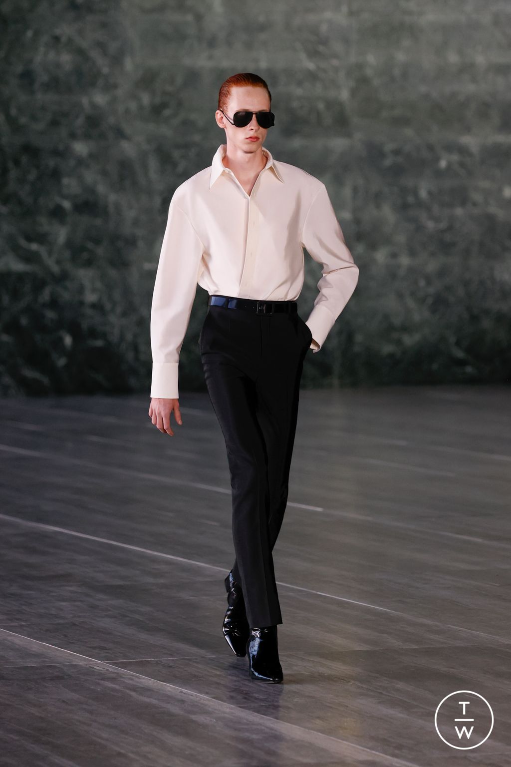 Fashion Week Paris Spring/Summer 2024 look 6 from the Saint Laurent collection menswear