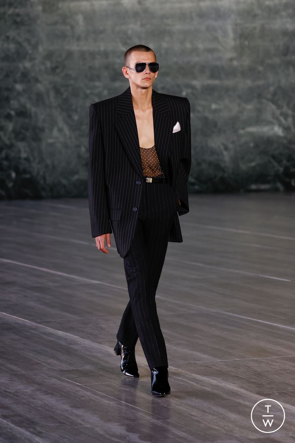 Fashion Week Paris Spring/Summer 2024 look 9 from the Saint Laurent collection menswear