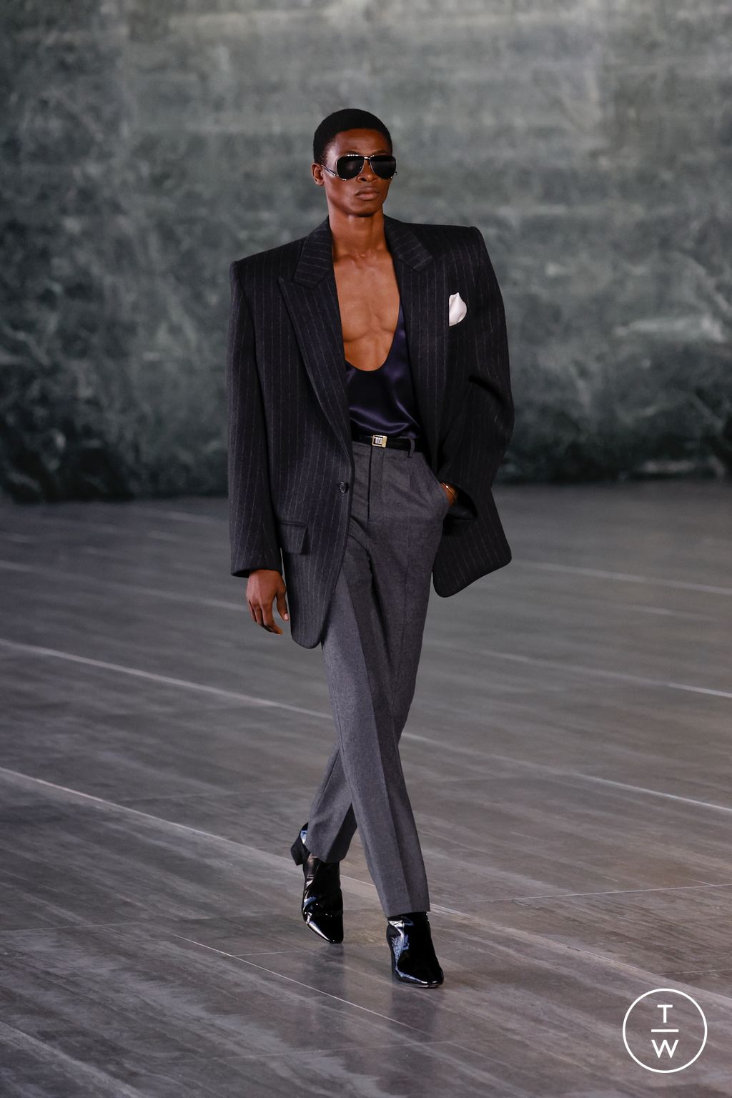Fashion Week Paris Spring/Summer 2024 look 13 from the Saint Laurent collection menswear