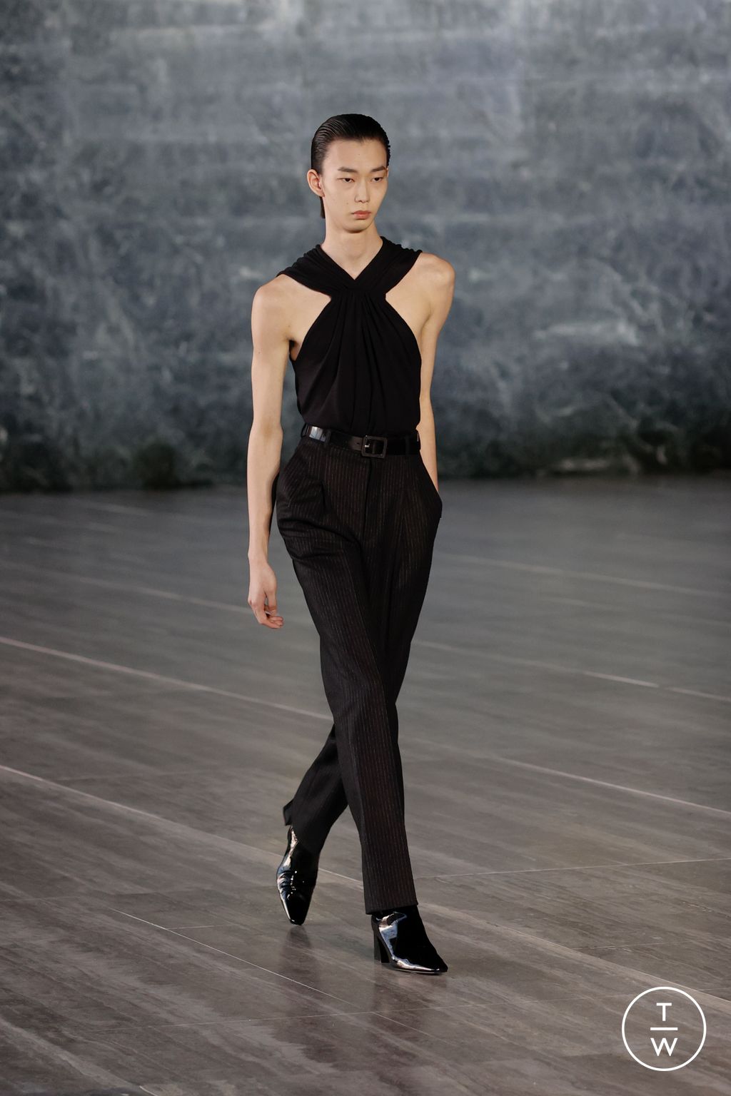 Fashion Week Paris Spring/Summer 2024 look 16 from the Saint Laurent collection menswear