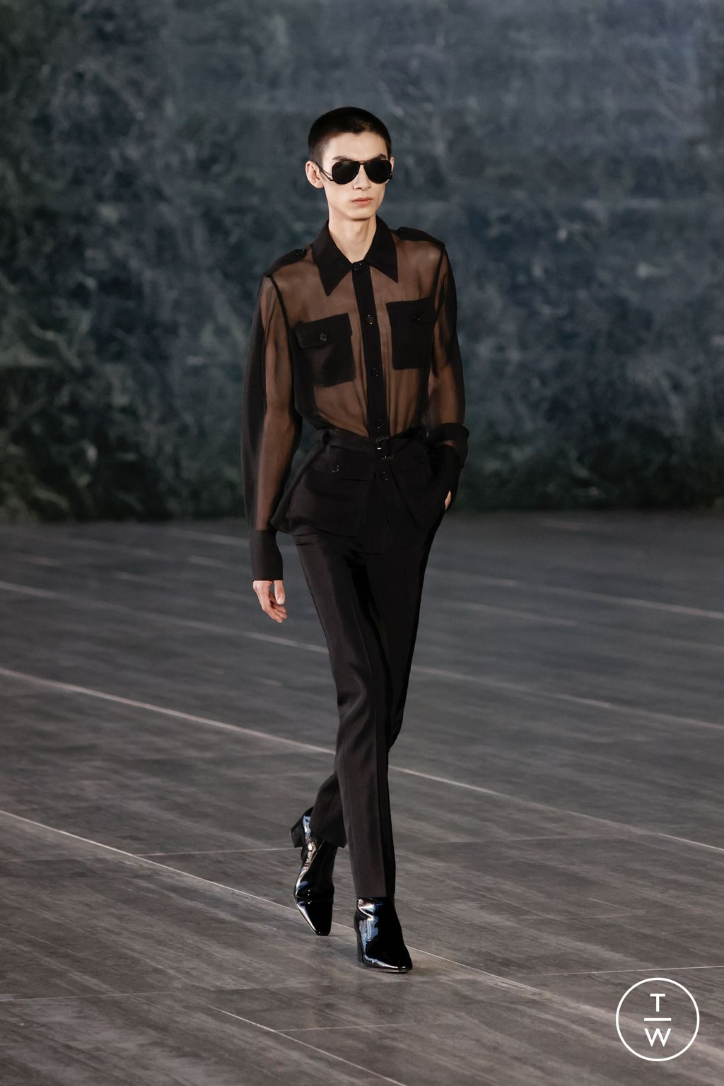 Fashion Week Paris Spring/Summer 2024 look 22 from the Saint Laurent collection menswear