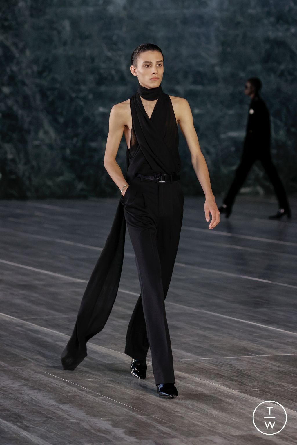 Fashion Week Paris Spring/Summer 2024 look 32 from the Saint Laurent collection menswear