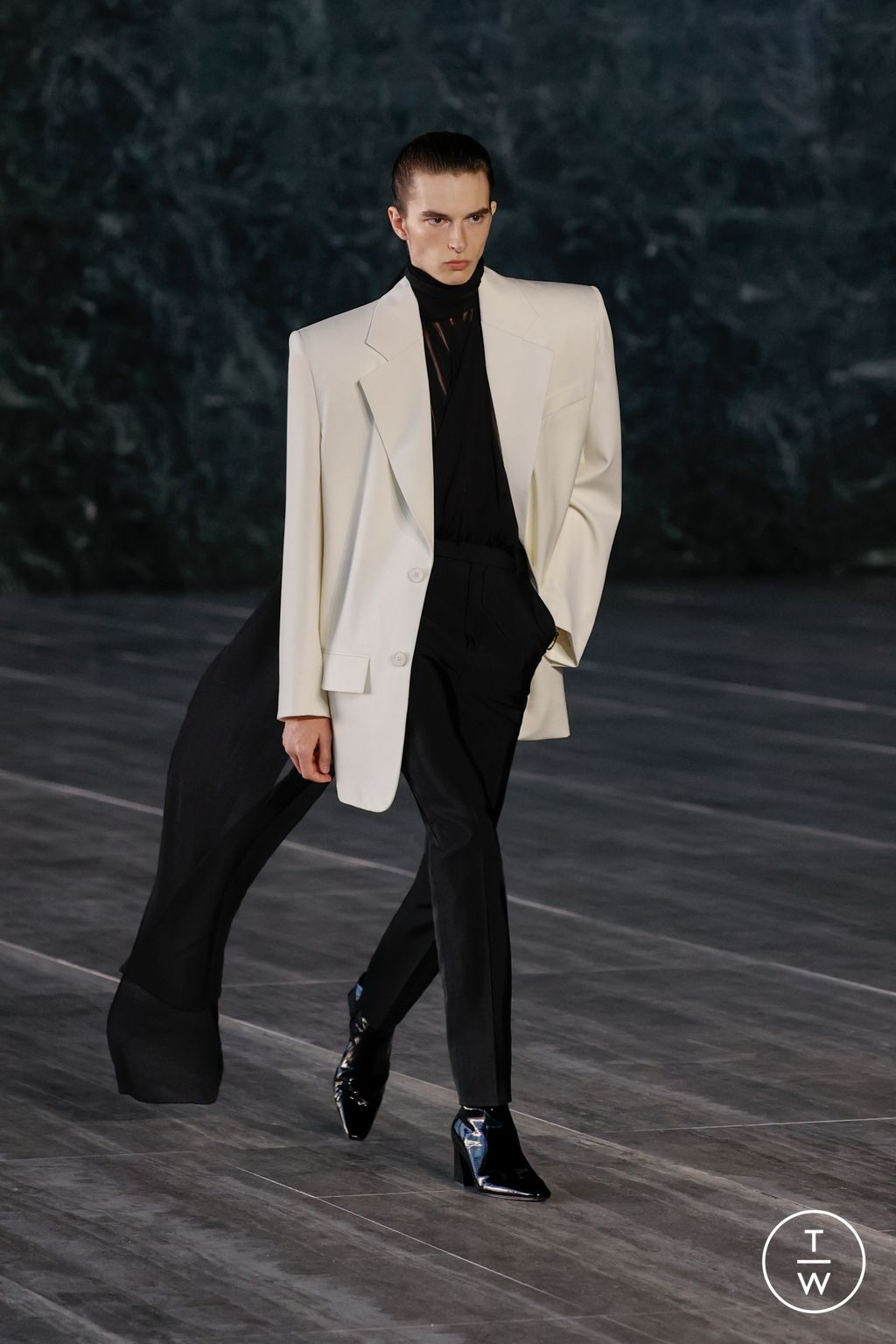 Fashion Week Paris Spring/Summer 2024 look 38 from the Saint Laurent collection menswear