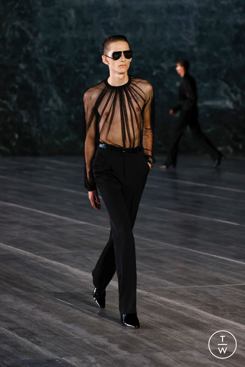 Fashion Week Paris Spring/Summer 2024 look 39 from the Saint Laurent collection menswear