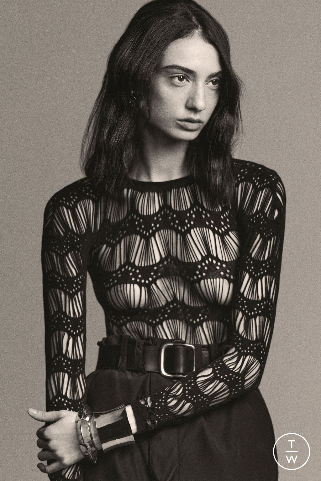 Fashion Week Paris Pre-Fall 2024 look 31 from the Saint Laurent collection womenswear