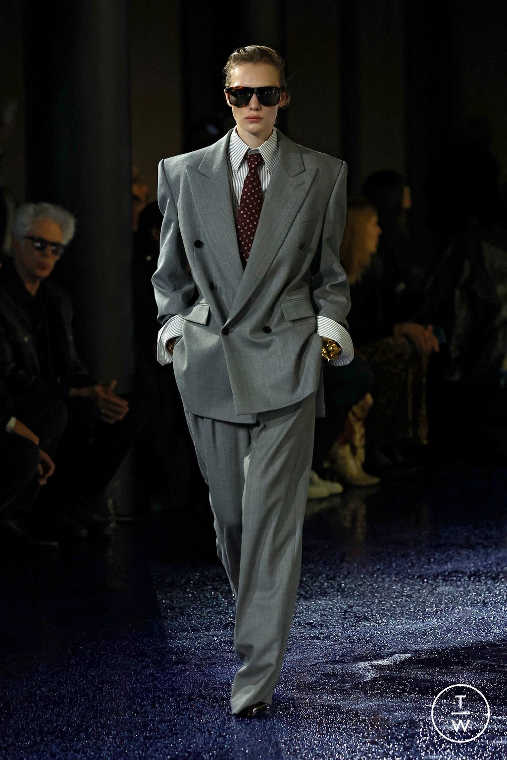 Fashion Week Paris Spring-Summer 2025 look 5 from the Saint Laurent collection womenswear