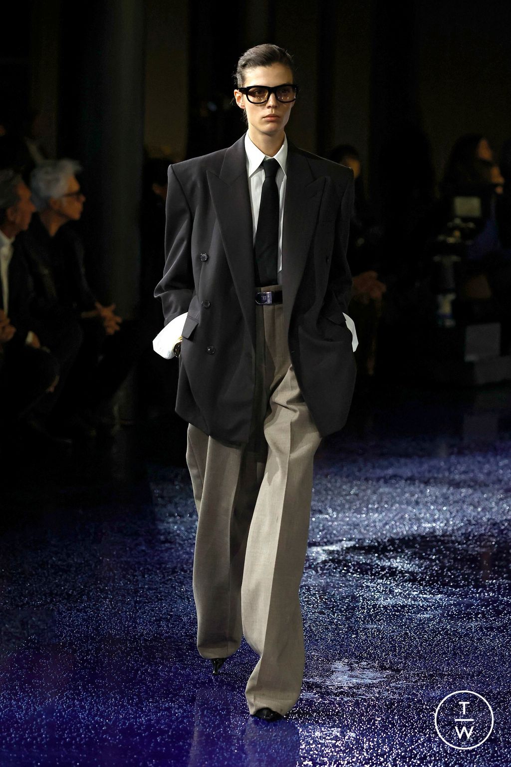 Fashion Week Paris Spring-Summer 2025 look 7 from the Saint Laurent collection womenswear