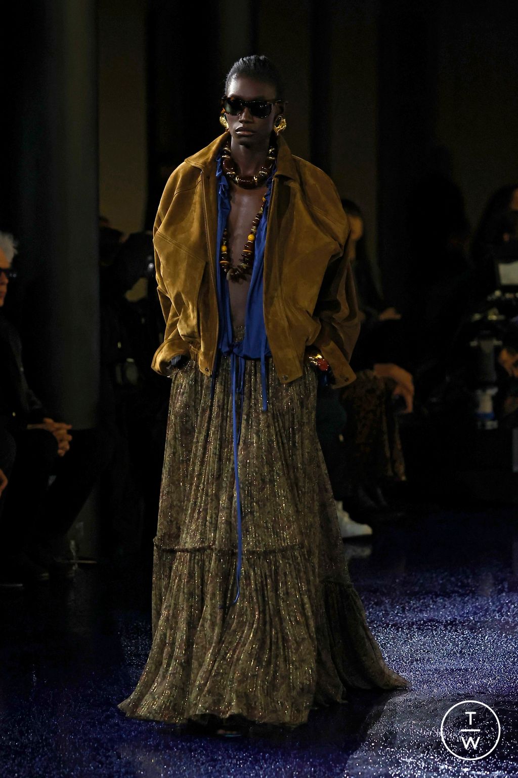 Fashion Week Paris Spring-Summer 2025 look 27 from the Saint Laurent collection womenswear