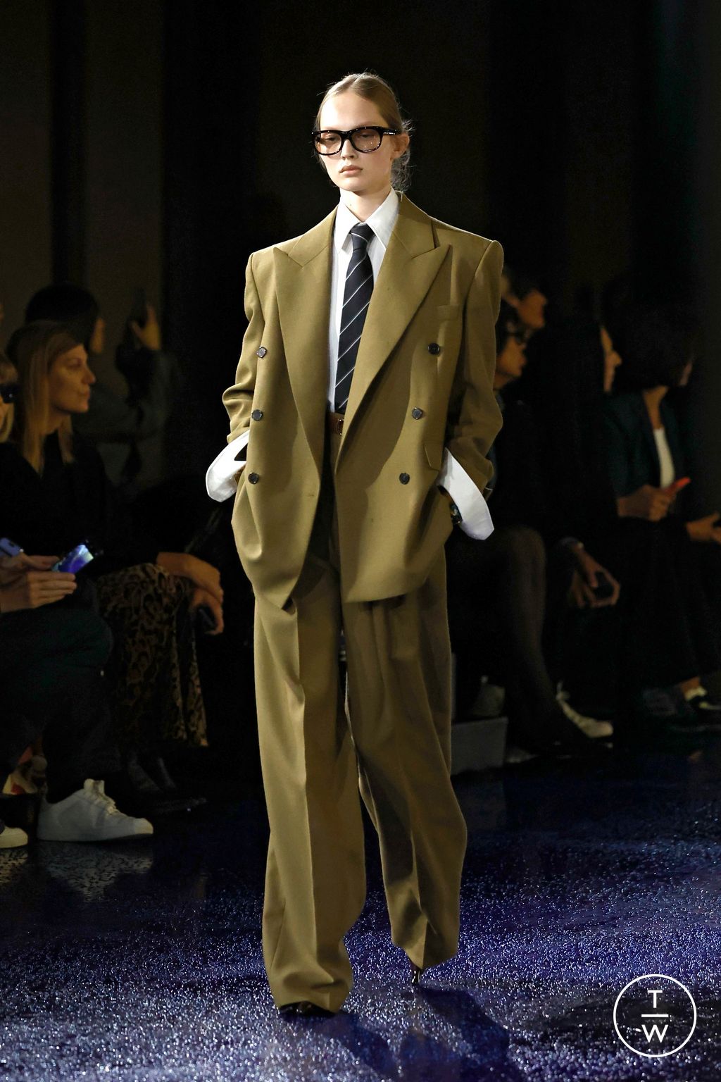 Fashion Week Paris Spring-Summer 2025 look 30 from the Saint Laurent collection womenswear