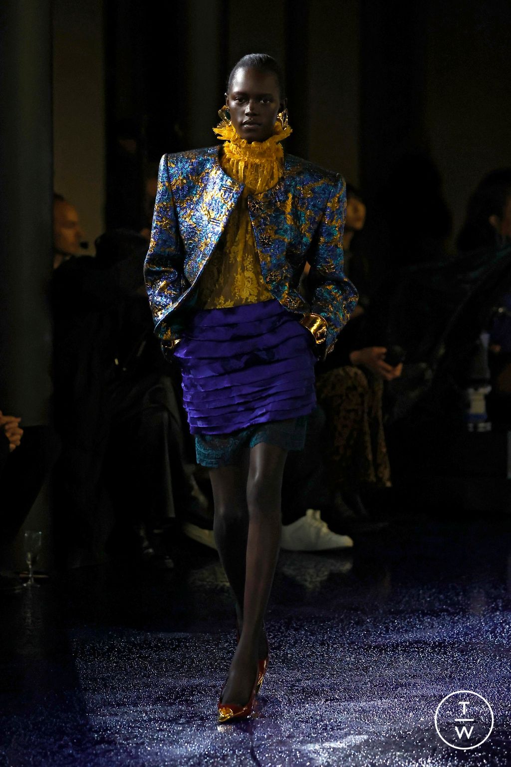 Fashion Week Paris Spring-Summer 2025 look 47 from the Saint Laurent collection womenswear