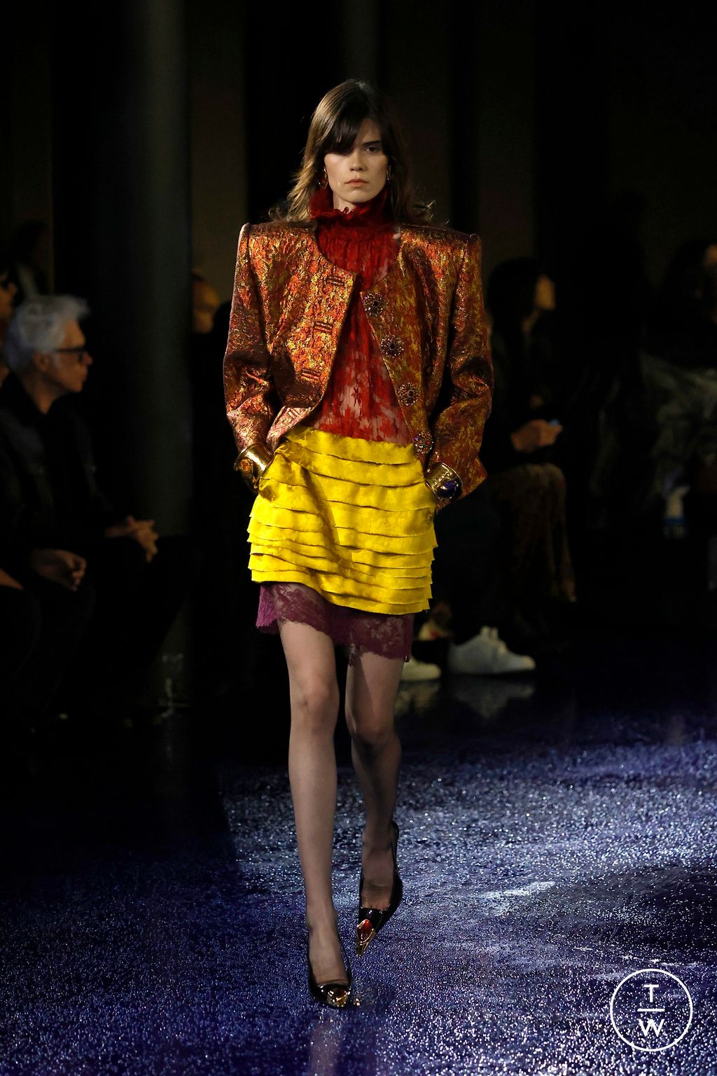 Fashion Week Paris Spring/Summer 2025 look 48 from the Saint Laurent collection womenswear