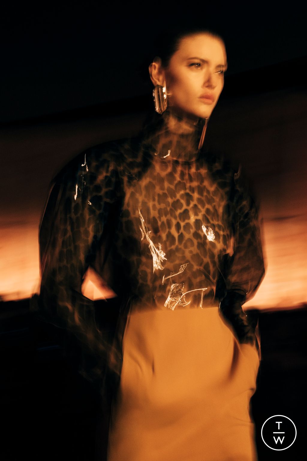 Fashion Week Paris Fall/Winter 2025 look 8 from the Saint Laurent collection womenswear accessories