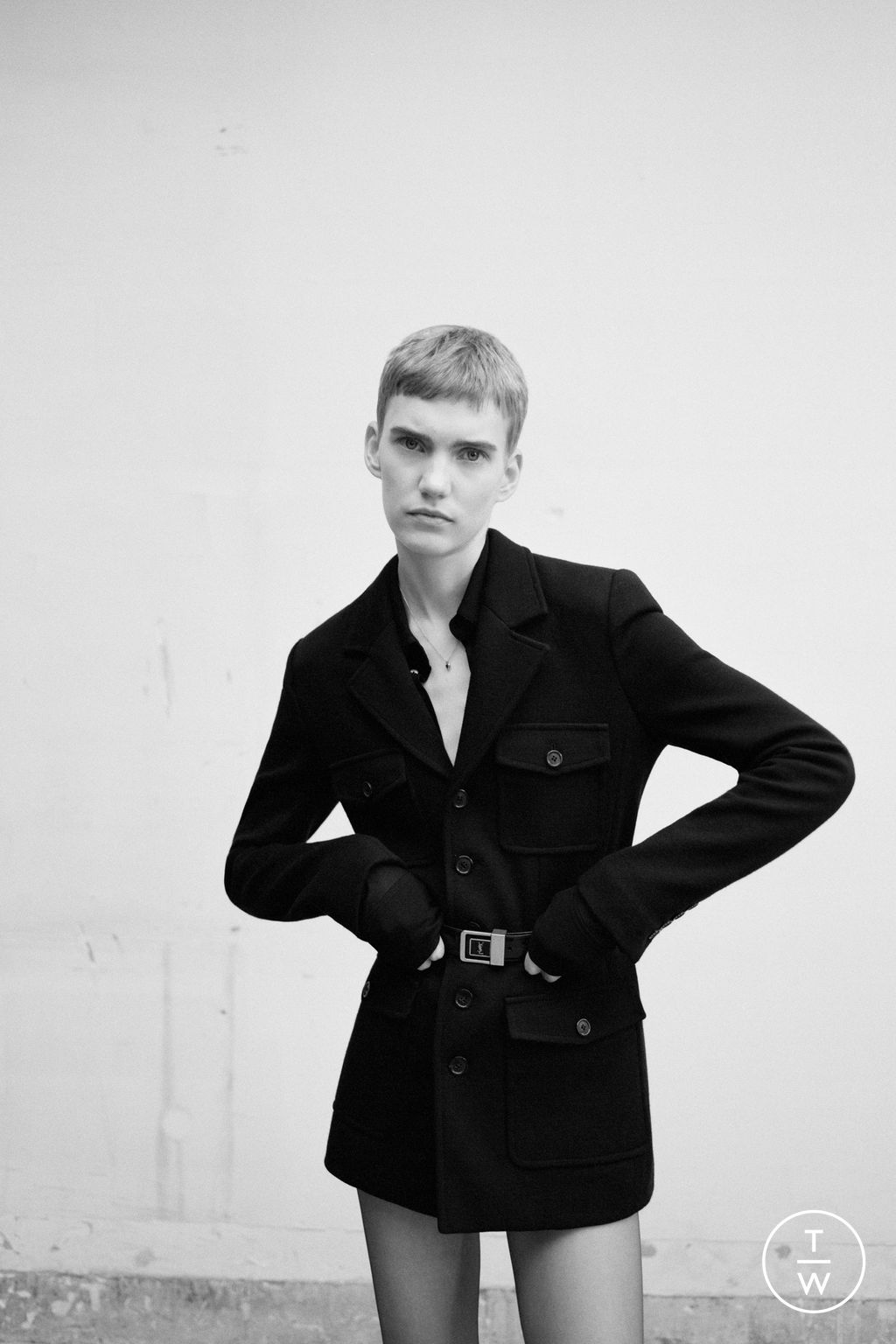 Fashion Week Paris Resort 2024 look 2 from the Saint Laurent collection womenswear