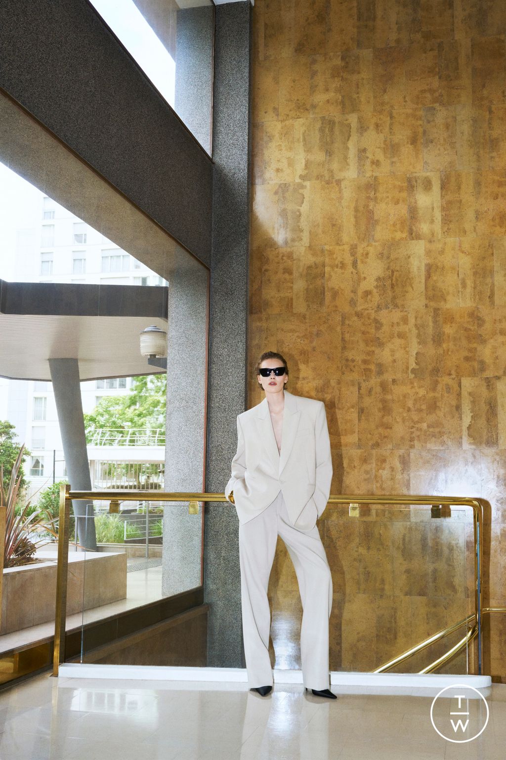 Fashion Week Paris Resort 2025 look 6 from the Saint Laurent collection womenswear