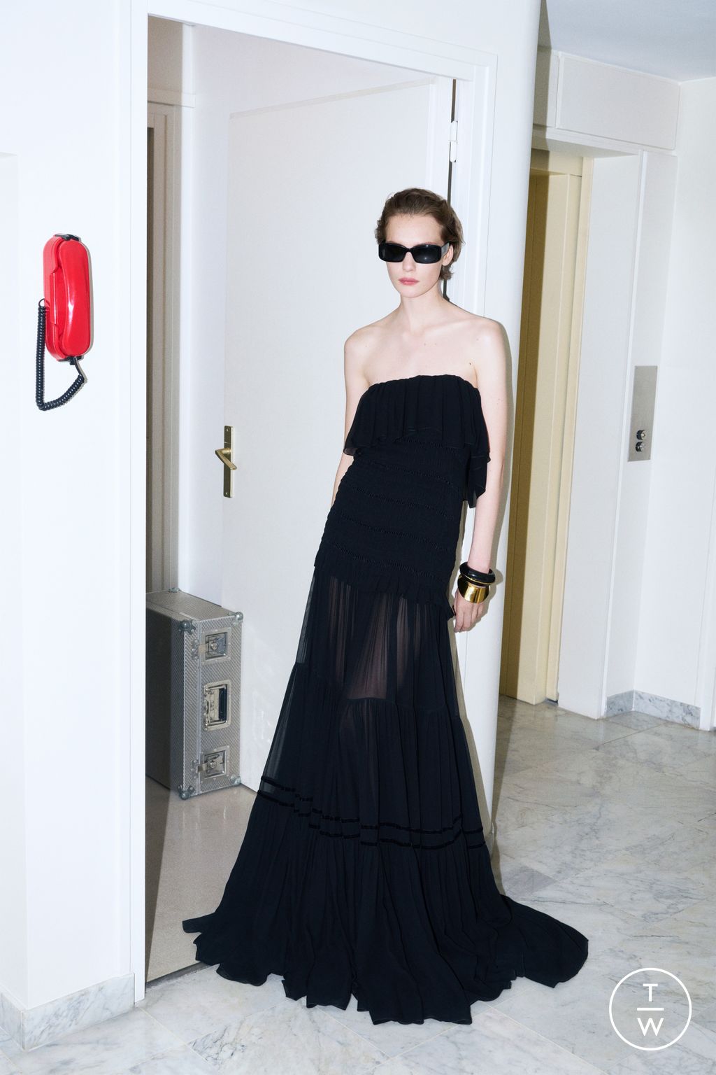 Fashion Week Paris Resort 2025 look 48 from the Saint Laurent collection womenswear