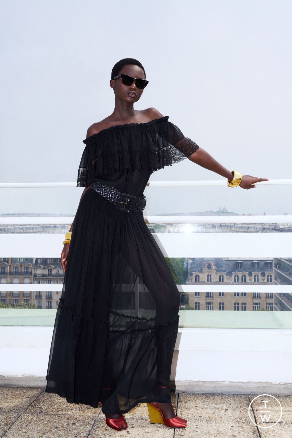 Fashion Week Paris Resort 2025 look 52 from the Saint Laurent collection womenswear