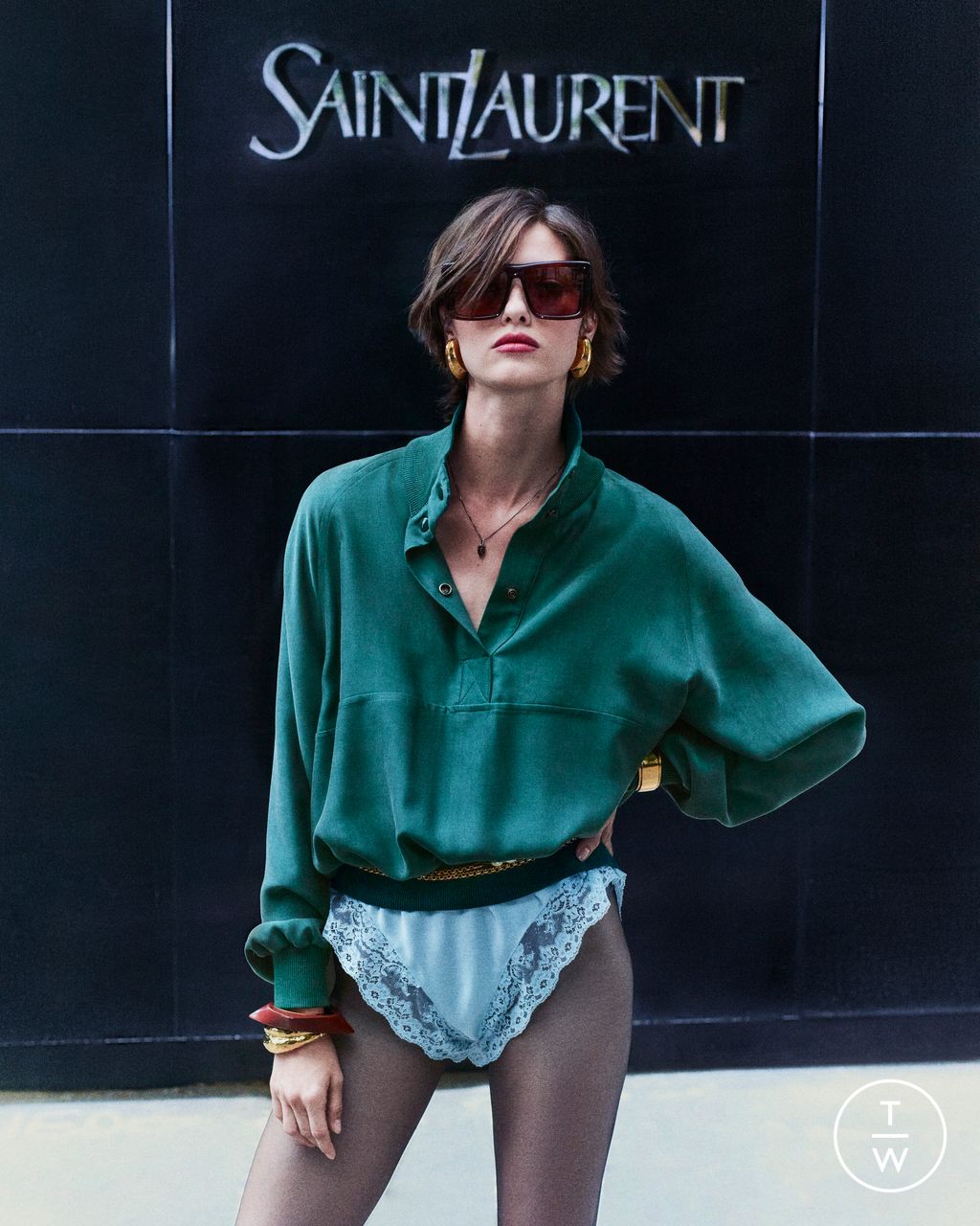 Fashion Week Paris Resort 2026 look 54 de la collection Saint Laurent womenswear