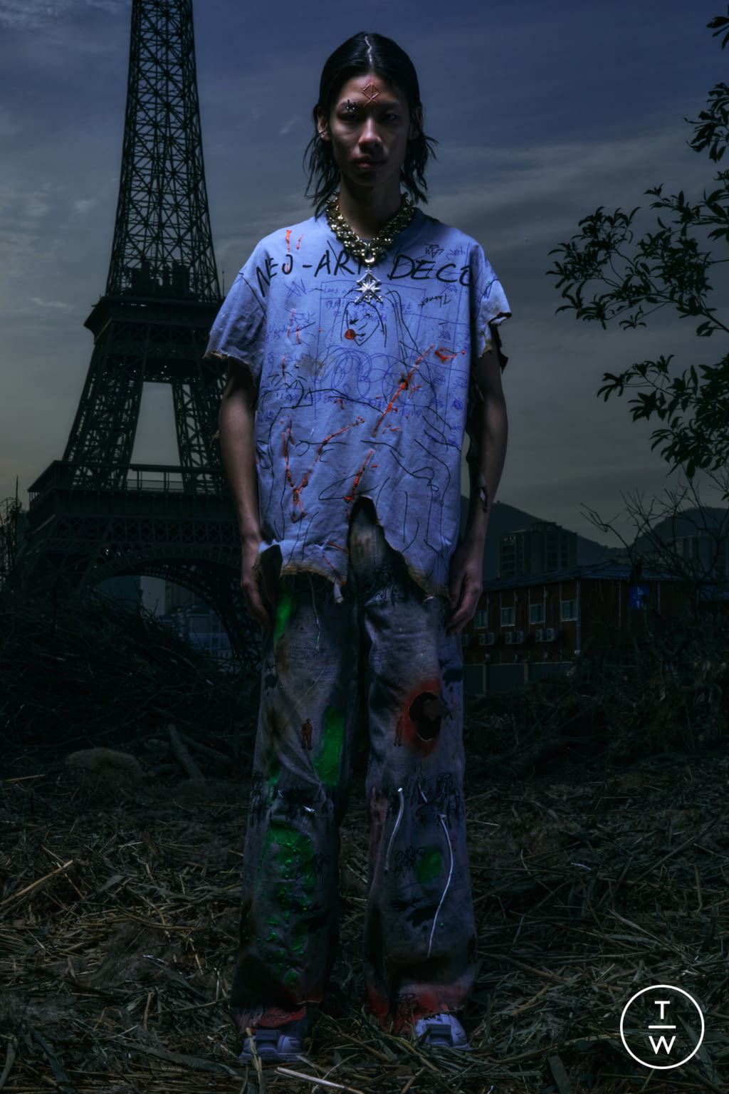 Fashion Week Paris Fall/Winter 2021 look 11 from the Sankuanz collection 男装