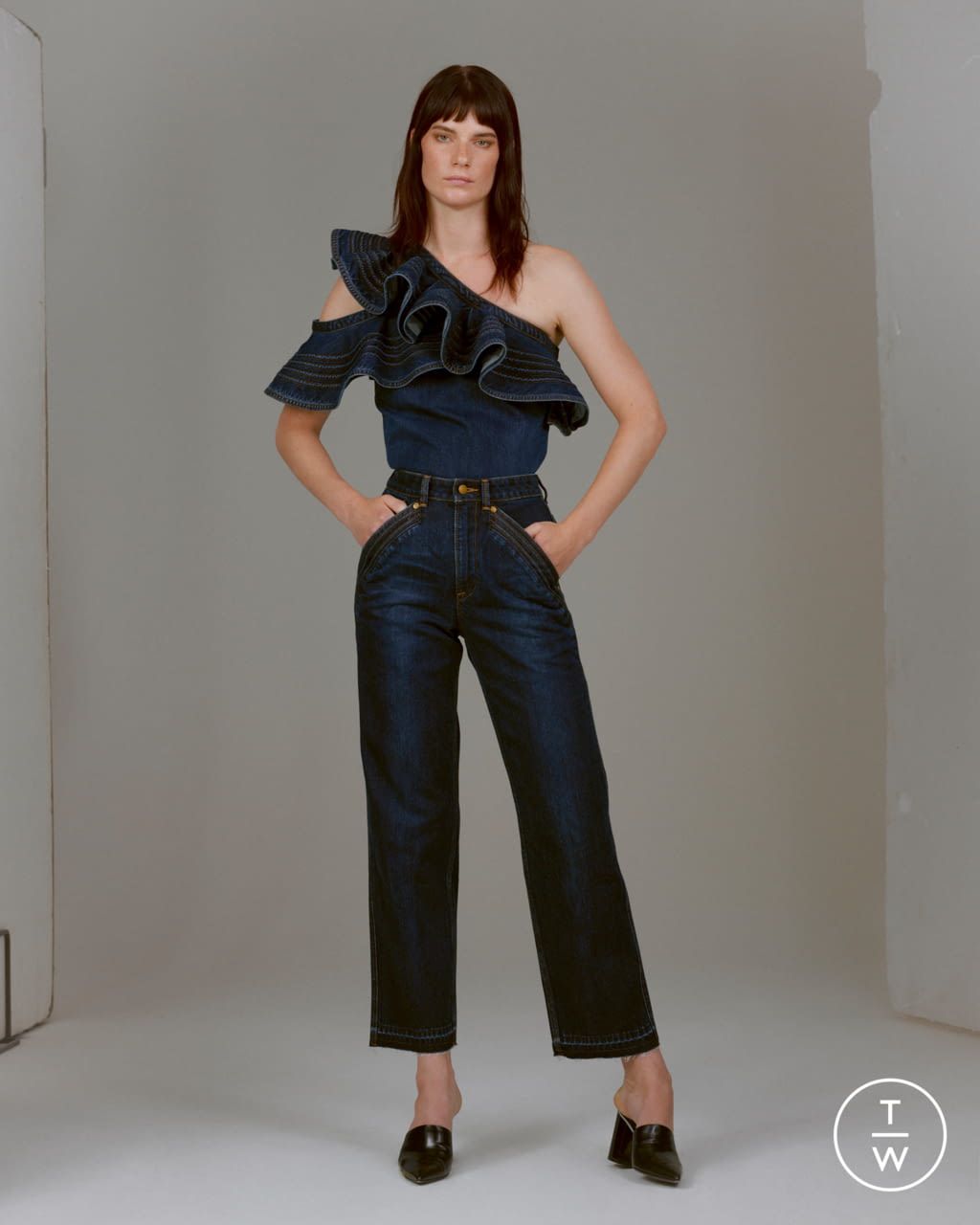 Fashion Week New York Fall/Winter 2019 look 7 de la collection Lee x Self Portrait womenswear