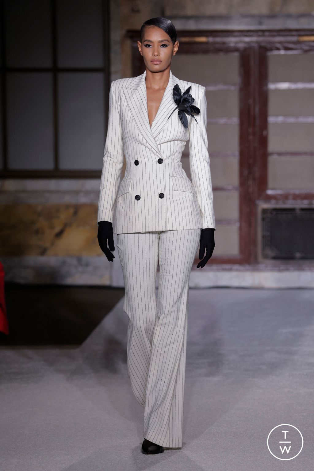 Fashion Week New York Fall/Winter 2026 look 3 de la collection Sergio Hudson womenswear