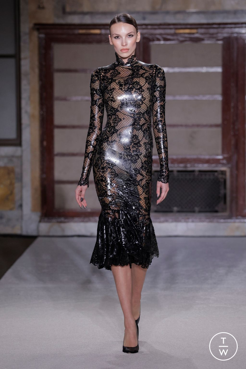 Fashion Week New York Fall/Winter 2026 look 8 de la collection Sergio Hudson womenswear