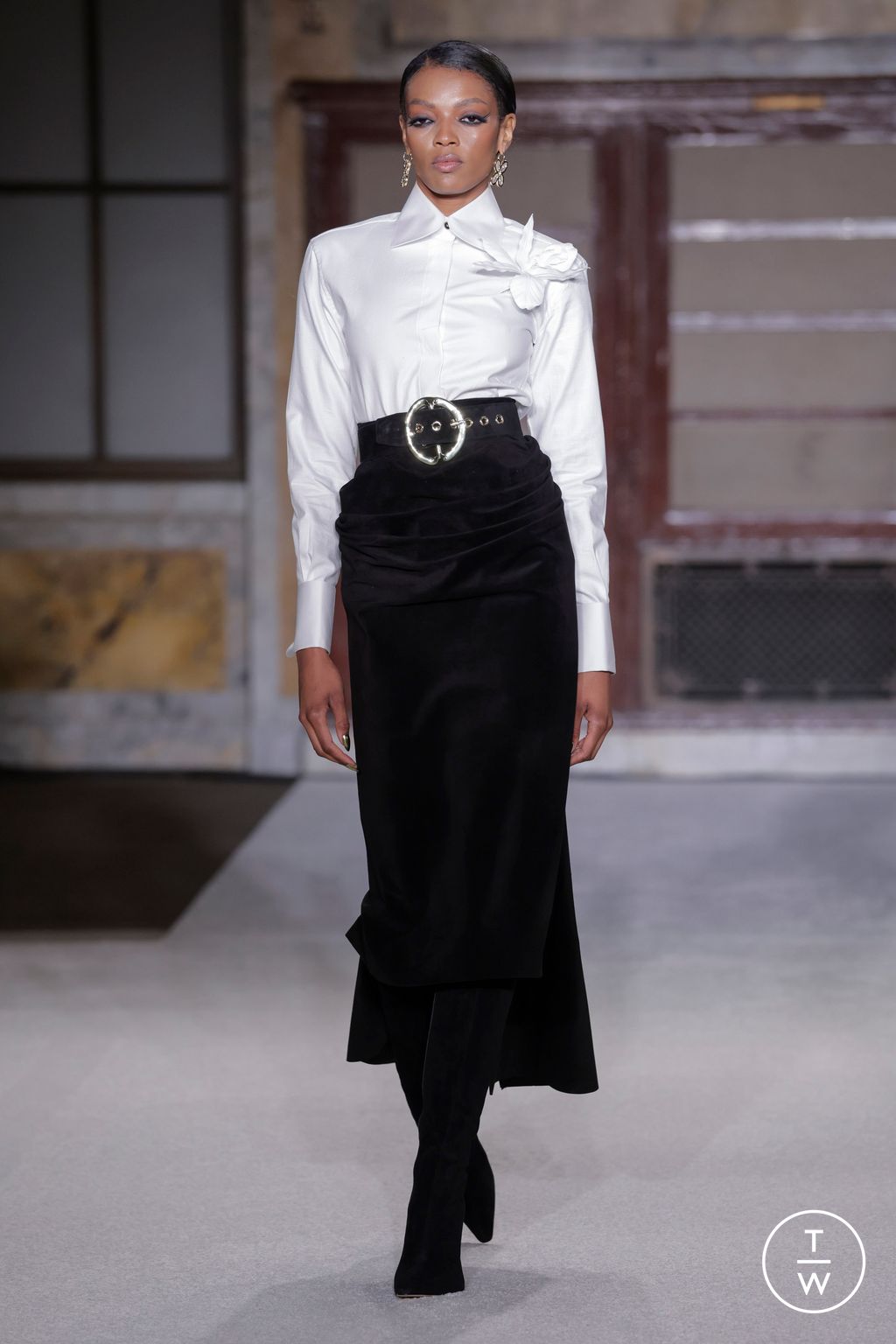 Fashion Week New York Fall/Winter 2026 look 14 de la collection Sergio Hudson womenswear