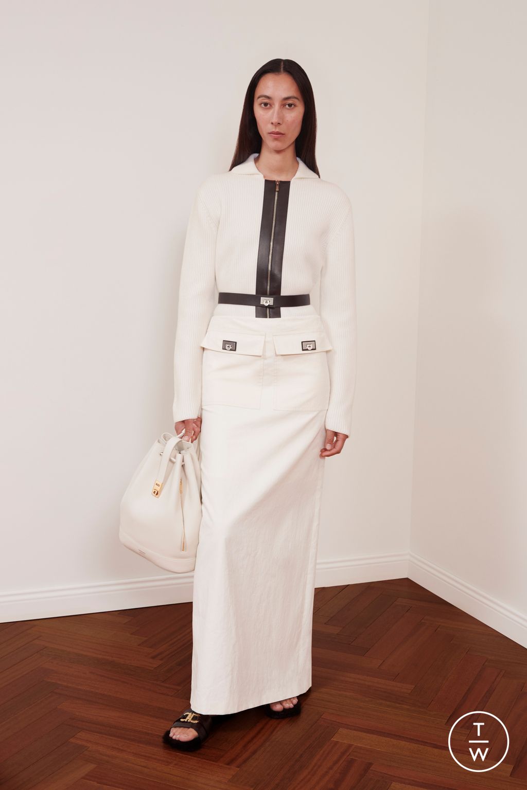 Fashion Week Milan Resort 2026 look 6 from the Ferragamo collection womenswear