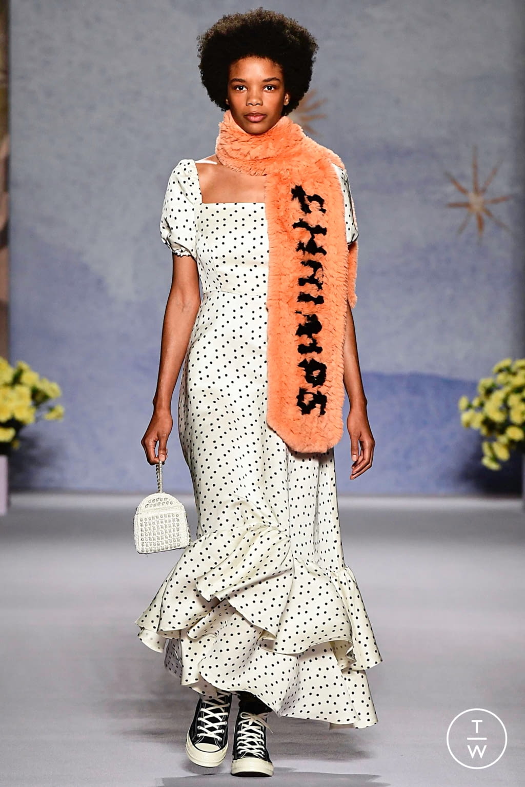 Fashion Week London Fall/Winter 2019 look 11 from the Shrimps collection womenswear