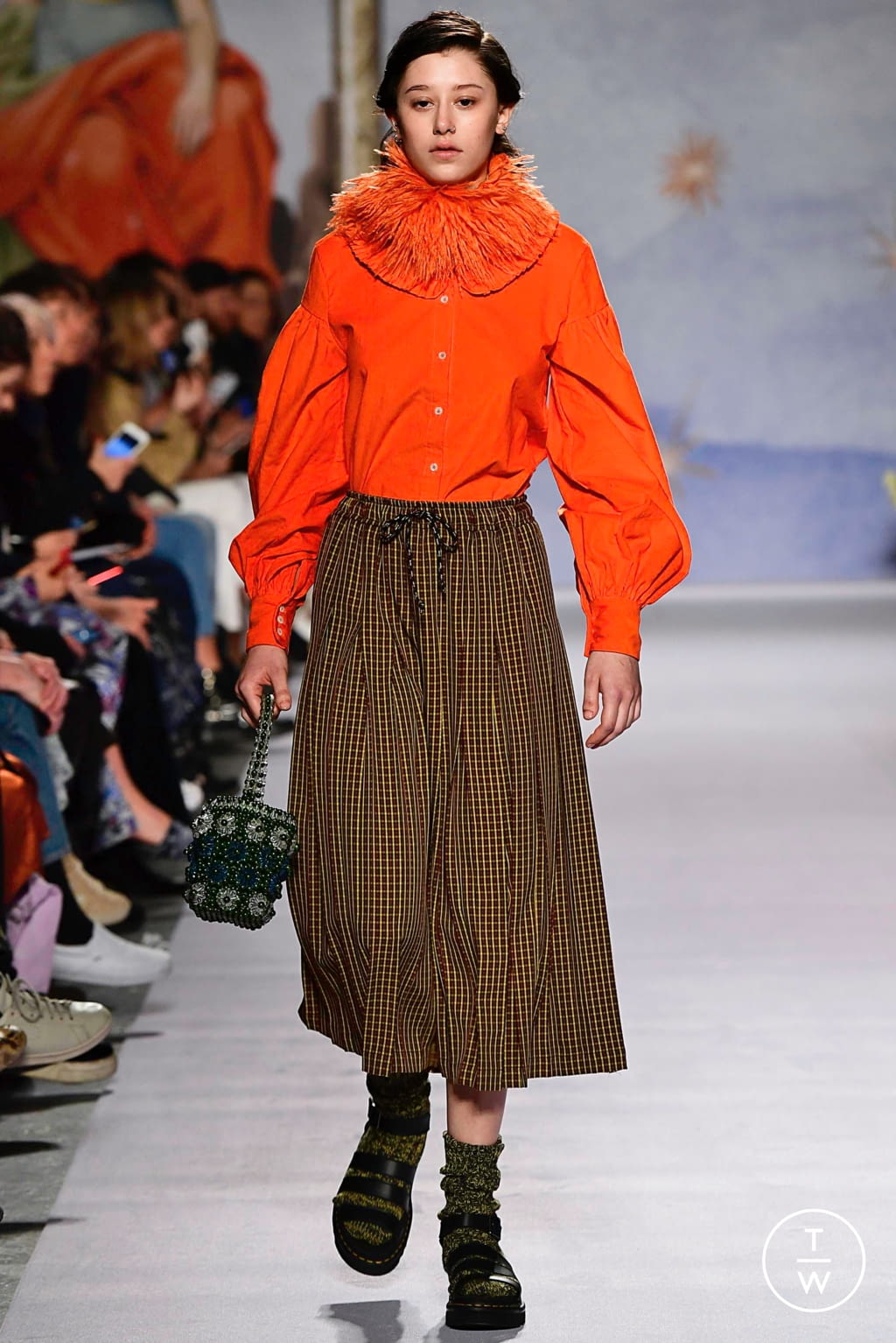 Fashion Week London Fall/Winter 2019 look 14 from the Shrimps collection womenswear