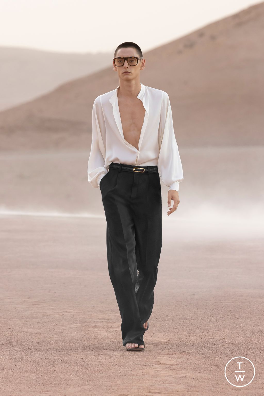 Fashion Week Paris Spring/Summer 2023 look 13 from the Saint Laurent collection menswear