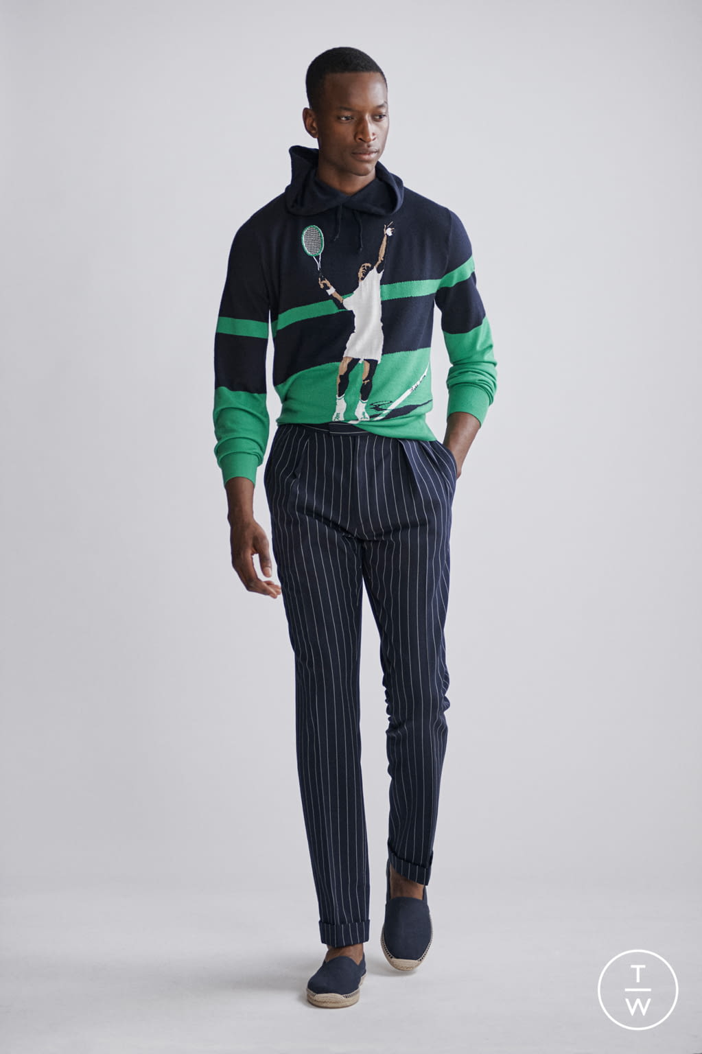 Fashion Week Milan Spring/Summer 2019 look 22 from the Ralph Lauren Purple Label collection menswear