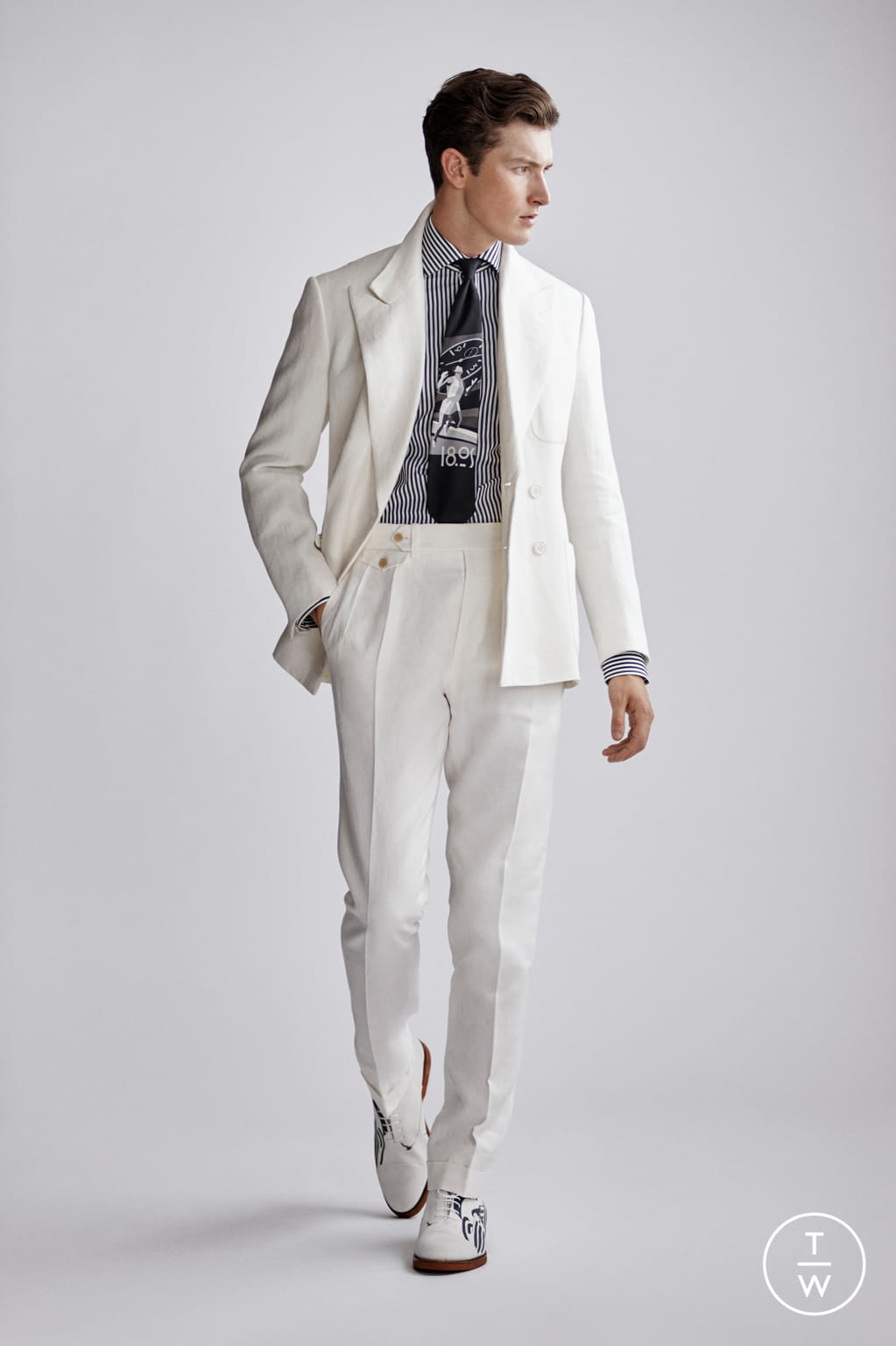 Fashion Week Milan Spring/Summer 2019 look 39 from the Ralph Lauren Purple Label collection menswear