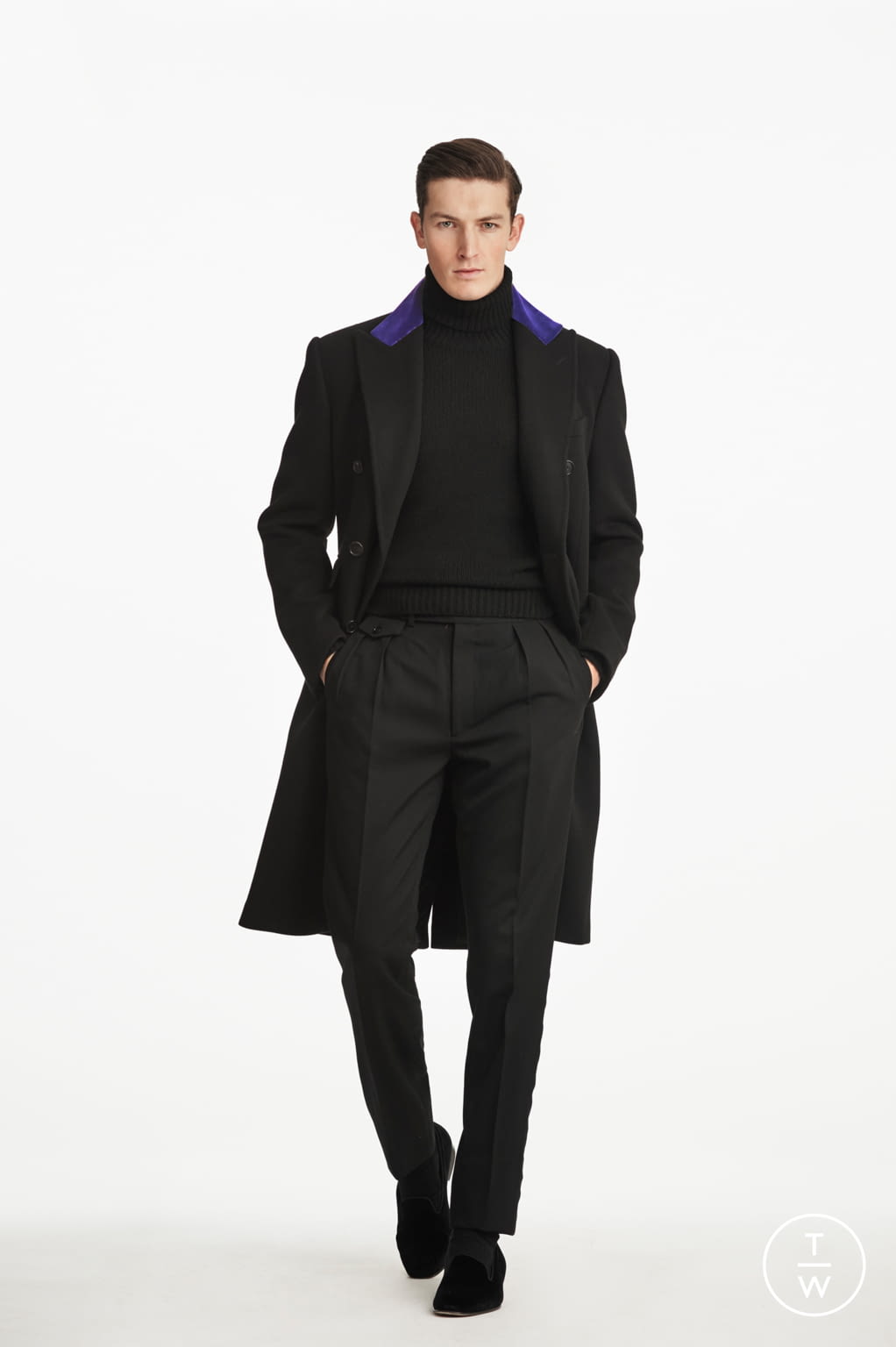 Fashion Week Milan Fall/Winter 2019 look 40 from the Ralph Lauren Purple Label collection 男装