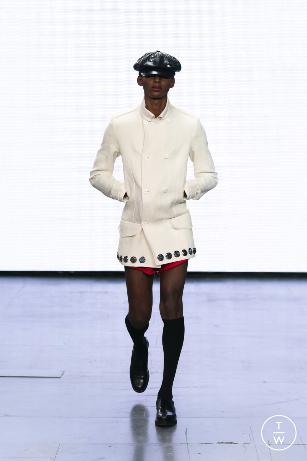 Fashion Week London Spring/Summer 2022 look 1 from the Stefan Cooke collection menswear