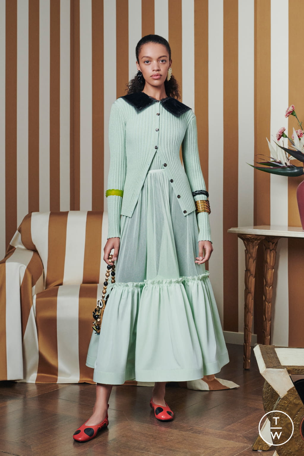 Fashion Week New York Resort 2022 look 6 from the Tory Burch collection womenswear