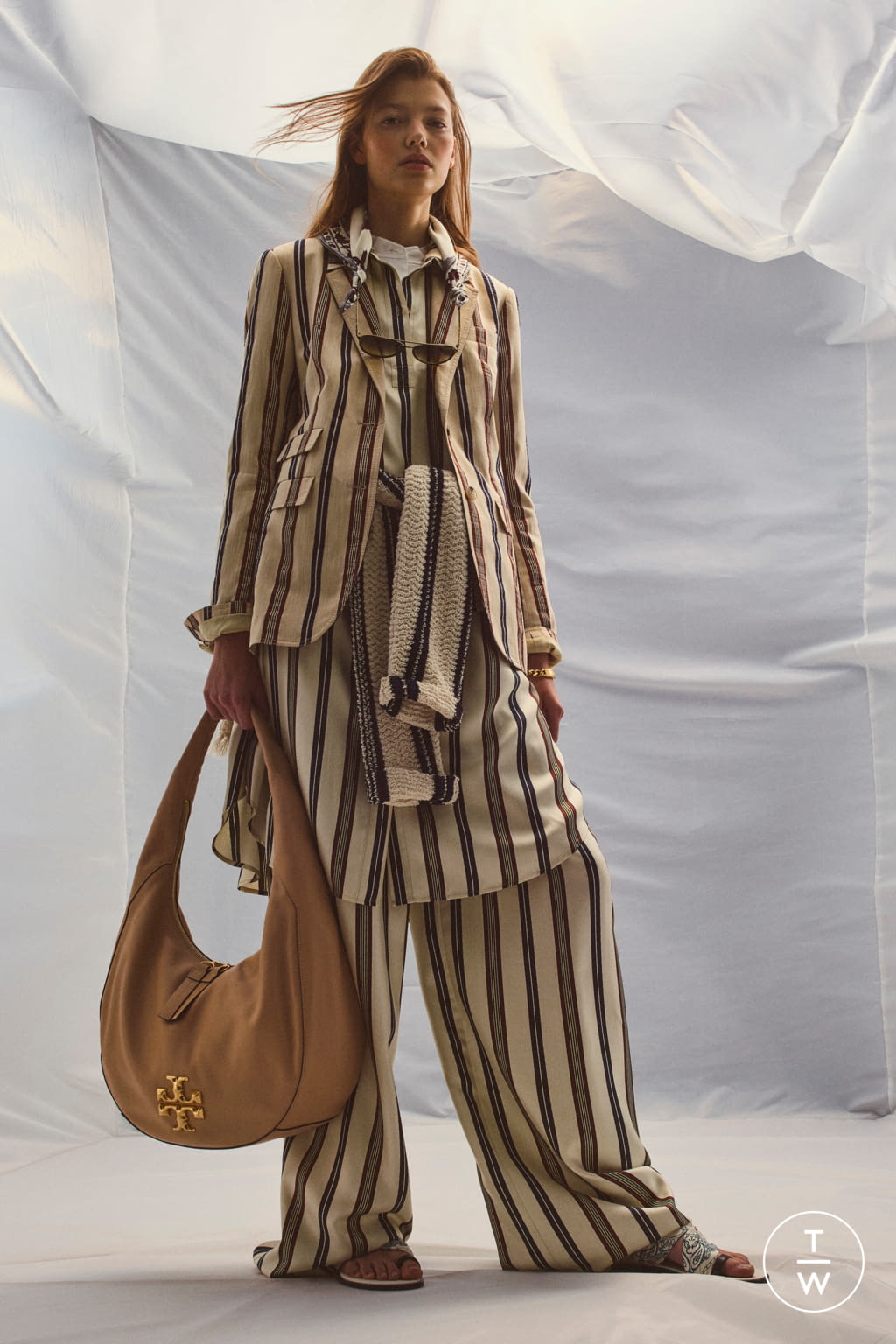 Fashion Week New York Pre-Fall 2020 look 1 from the Tory Burch collection womenswear